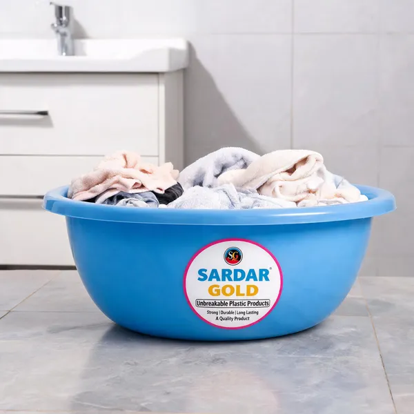 Blue_Plastic_Utility_Tub_For_Bathroom_&_Household_Use