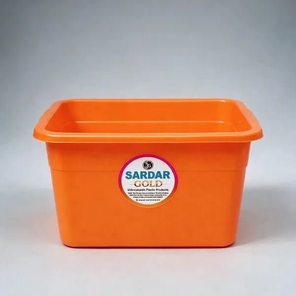 Orange_Plastic_Utility_Tub_For_Bathroom_&_Household_Use