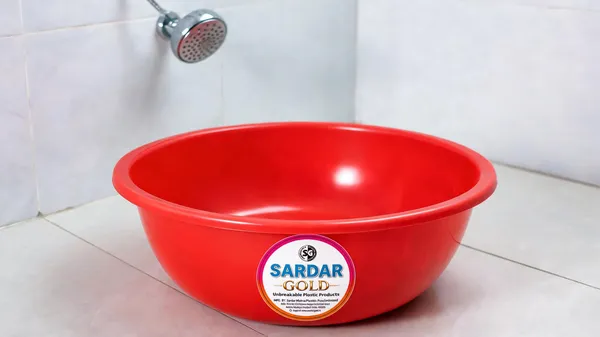 Red_Plastic_Utility_Tub_For_Bathroom_&_Household_Use