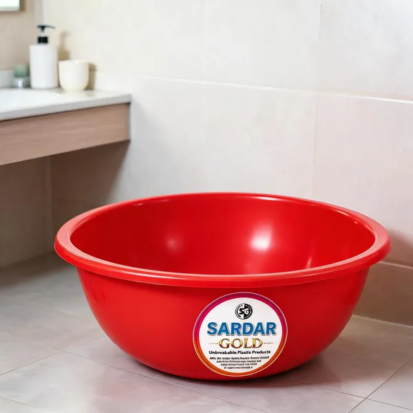 Red_Plastic_Utility_Tub_For_Bathroom_&_Household_Use