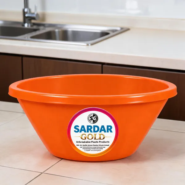 Orange_Plastic_Utility_Tub_For_Household_Use