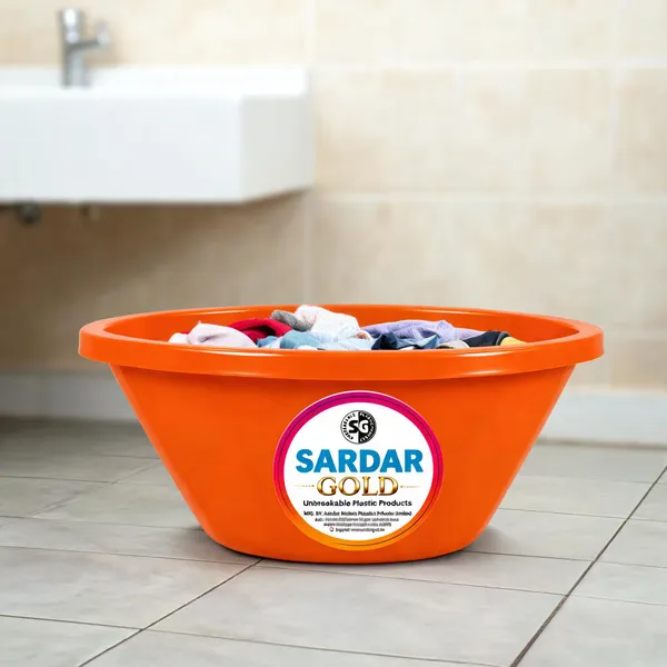 Orange_Plastic_Utility_Tub_For_Household_Use