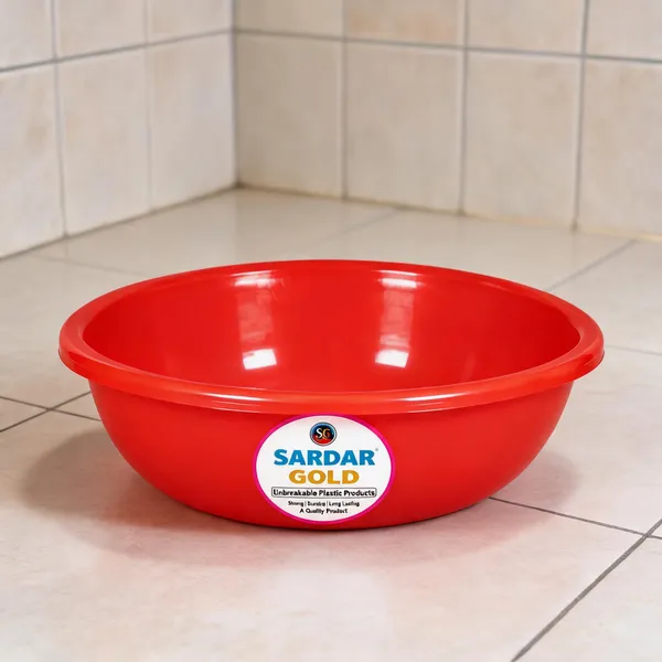 Red_Plastic_Utility_Tub_For_Bathroom_&_Household_Use