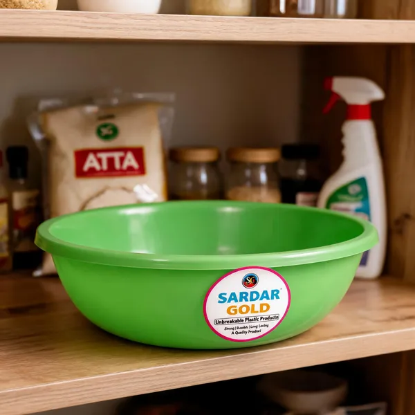 Green_Plastic_Tub_For_Household_Storage