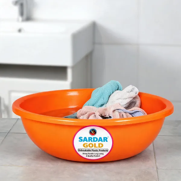 Orange_Plastic_Utility_Tub_For_Household_Use