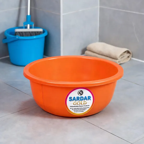 Orange_Plastic_Utility_Tub_For_Household_Use