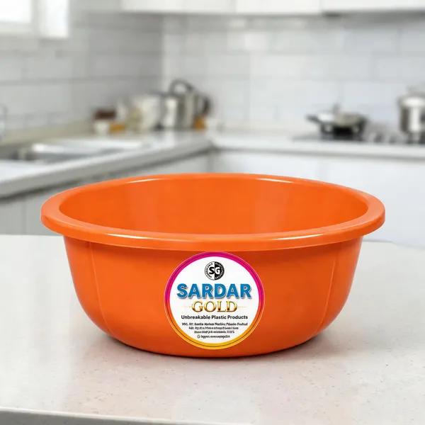 Orange_Plastic_Utility_Tub_For_Household_Use