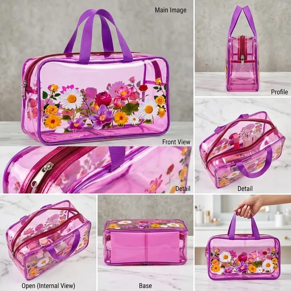 Pink_Transparent_Floral_Print_Cosmetic_Bag_for_Women