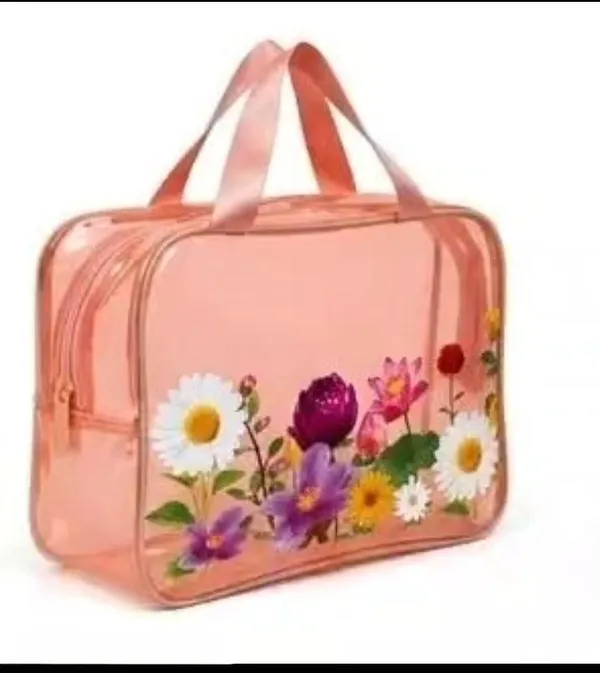 Pink_PVC_Floral_Print_Cosmetic_Bag_for_Women