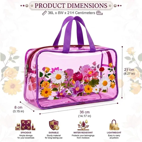 Pink_Transparent_Floral_Print_Cosmetic_Bag_for_Women