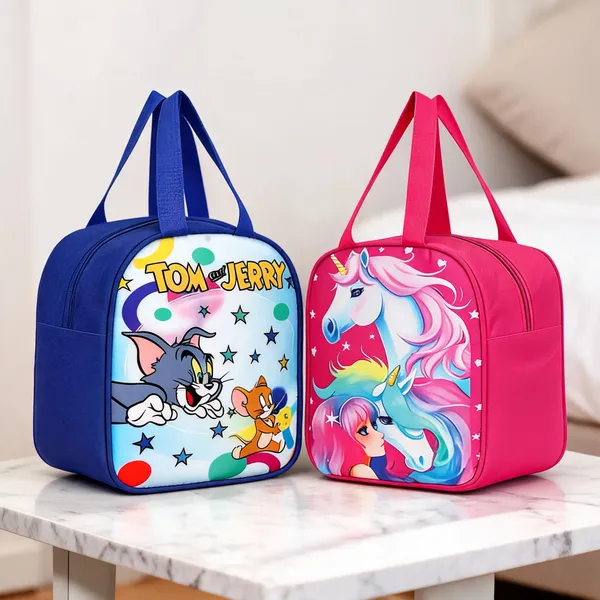 Blue_And_Pink_Cartoon_Print_Kids_Bag_Combo