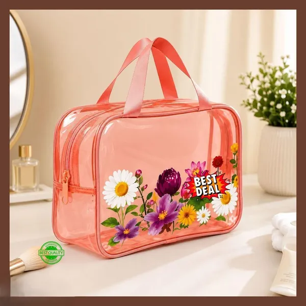 Pink_PVC_Floral_Print_Cosmetic_Bag_for_Women