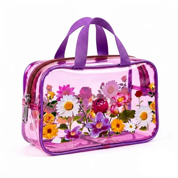 Pink_Transparent_Floral_Print_Cosmetic_Bag_for_Women