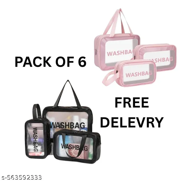 Black_And_Pink_Transparent_Washbag_Set_for_Travel