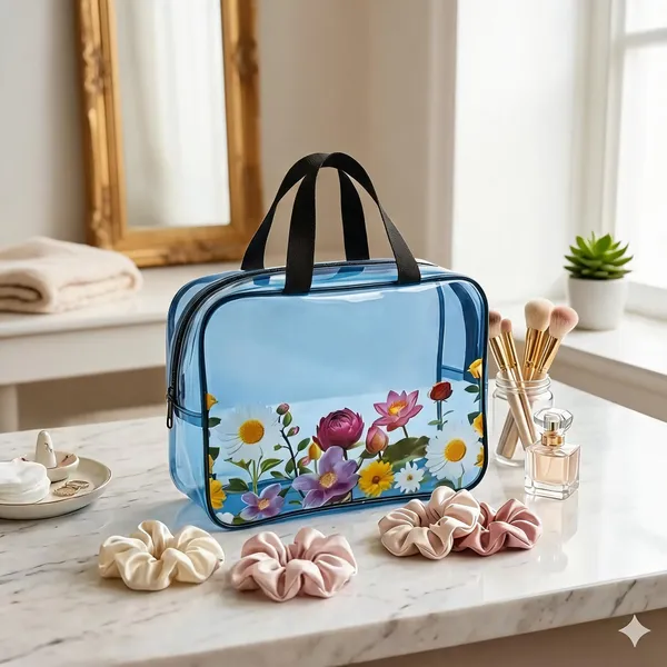 Blue_Pvc_Floral_Print_Transparent_Cosmetic_Bag_For_Women