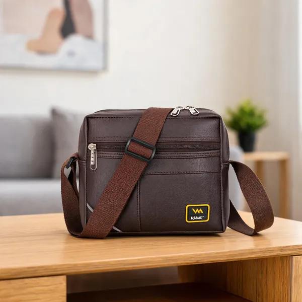 Brown_Synthetic_Leather_Crossbody_Sling_Bag_For_Men