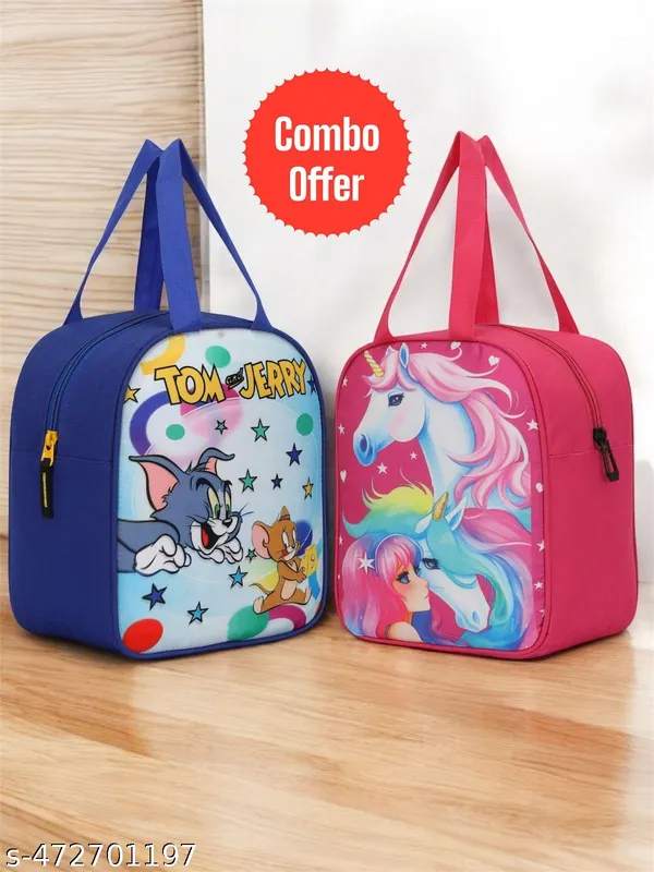 Blue_And_Pink_Cartoon_Print_Kids_Bags_Combo