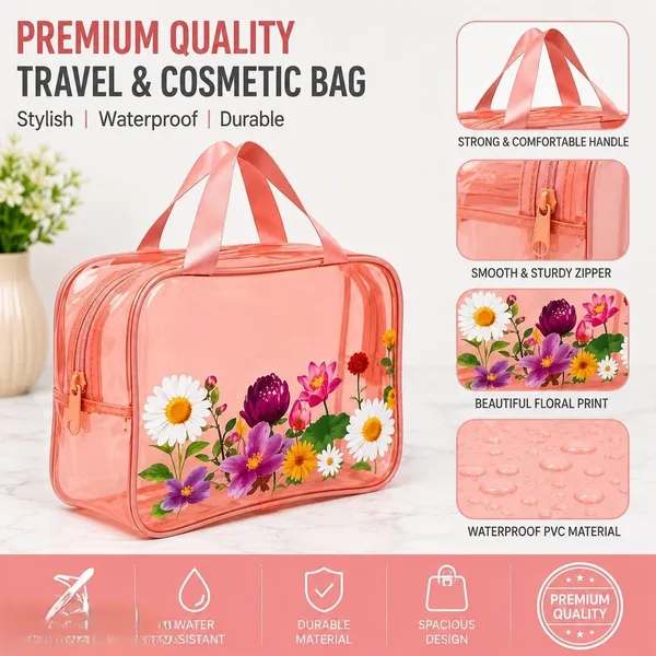 Pink_PVC_Floral_Print_Cosmetic_Bag_for_Women
