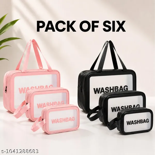 Black_And_Pink_Transparent_Washbag_Set_for_Travel