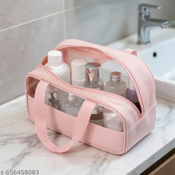 Pink_Pvc_Transparent_Toiletry_Bag_For_Women