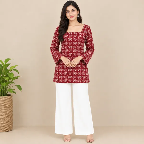 Eliie_Women_Printed_Straight_Kurta_(Maroon)