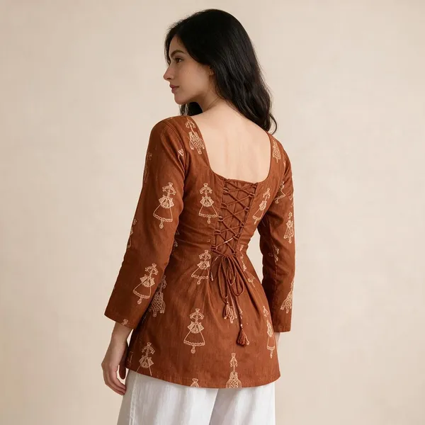 Eliie_Women_Printed_Tunic_Kurta_(Brown)