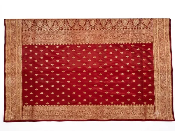 Banarasi_Woven_Soft_Silk_Small_Booti_Saree_With_Copper_Zari_Border_and_Pallu