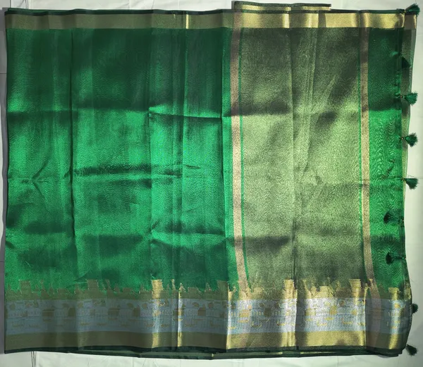 Banarasi_Woven_Green_Tissue_With_Ghat's_Images_Border_Saree