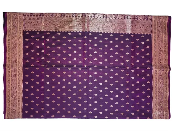 Banarasi_Woven_Soft_Silk_Small_Booti_Saree_with_Copper_Zari_Border_and_Pallu