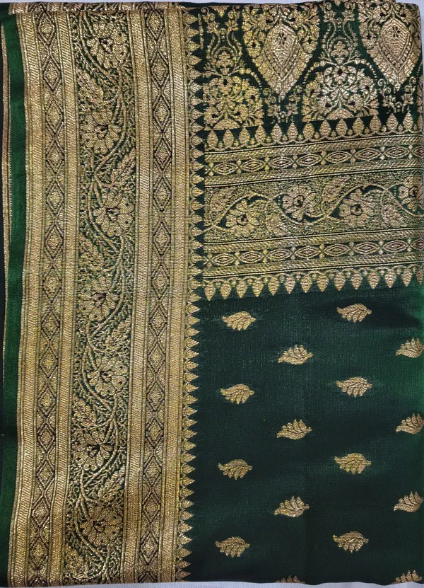 Banarasi_Woven_Soft_Silk_Small_Booti_Saree_with_Copper_Zari_Border_and_Pallu