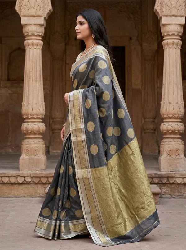 Banarasi_Woven_Black_Brocade_Silk_Saree_For_Women