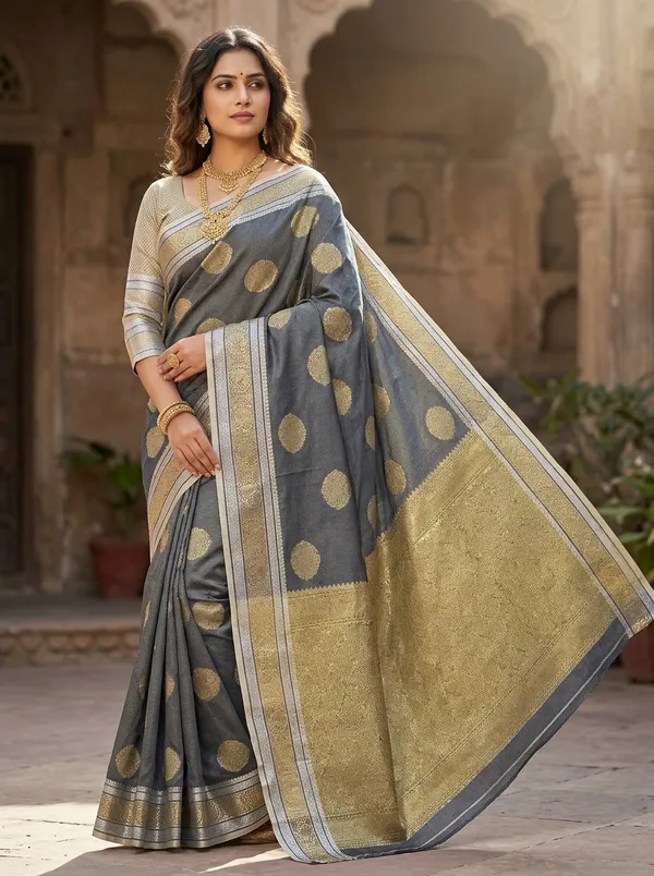 Banarasi_Woven_Black_Brocade_Silk_Saree_For_Women