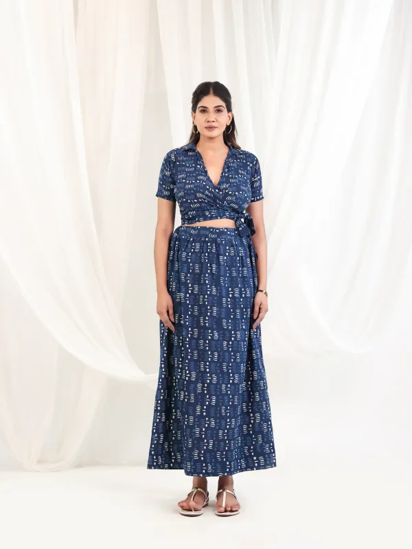 Indigo_Cotton_Wrap_Block_Print_Crop_Top_Skirt_Co_Ord_Set_For_Women