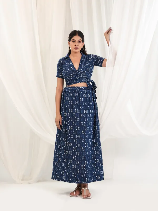 Indigo_Cotton_Wrap_Block_Print_Crop_Top_Skirt_Co_Ord_Set_For_Women