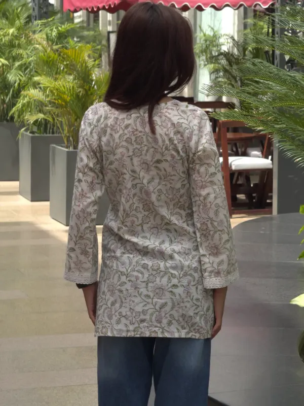Off_White_Cotton_Hand_Block_Print_Short_Kurta_For_Women