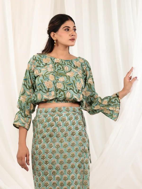 Leafy_Green_Cotton_Block_Print_Wrap_Co_Ord_Set_For_Women