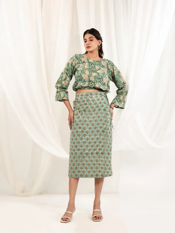 Leafy_Green_Cotton_Block_Print_Wrap_Co_Ord_Set_For_Women