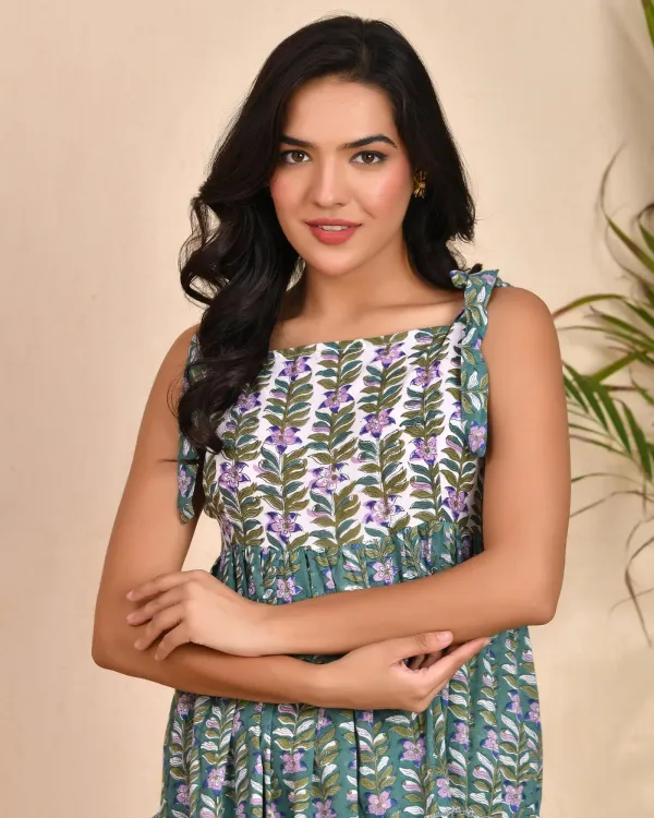 Green_Lavender_Cotton_Tiered_Block_Print_Midi_Dress_For_Women