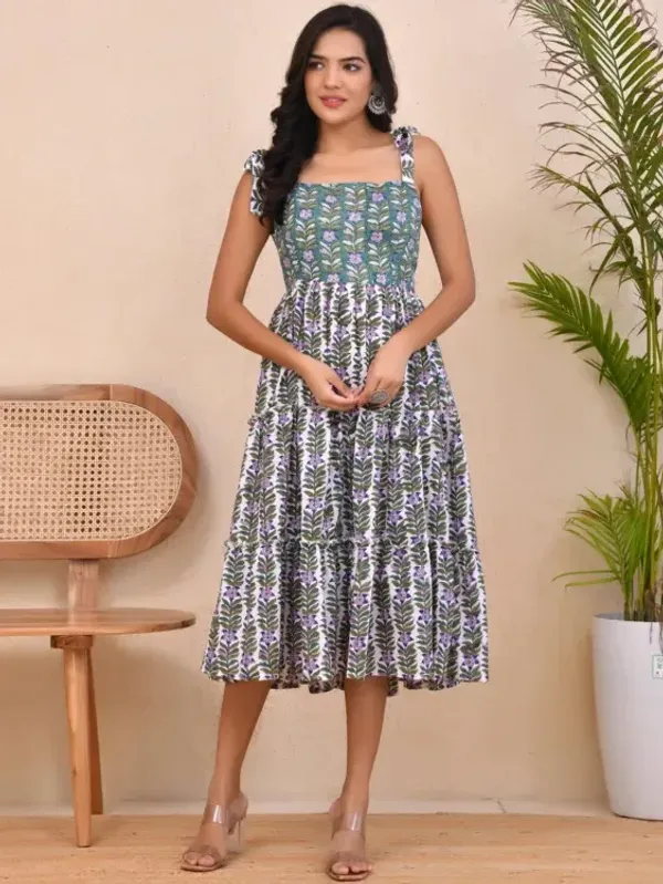 Lavender_White_Cotton_Sleeveless_Block_Print_Dress_For_Women