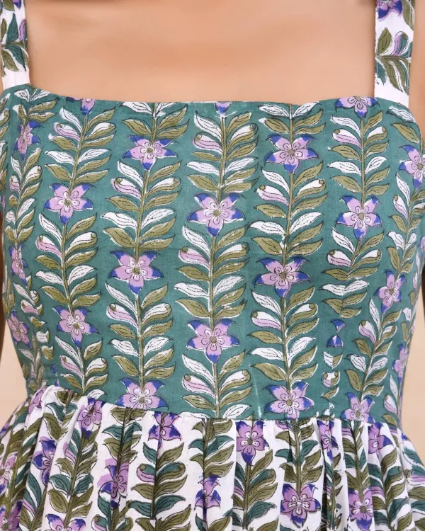 Lavender_White_Cotton_Sleeveless_Block_Print_Dress_For_Women