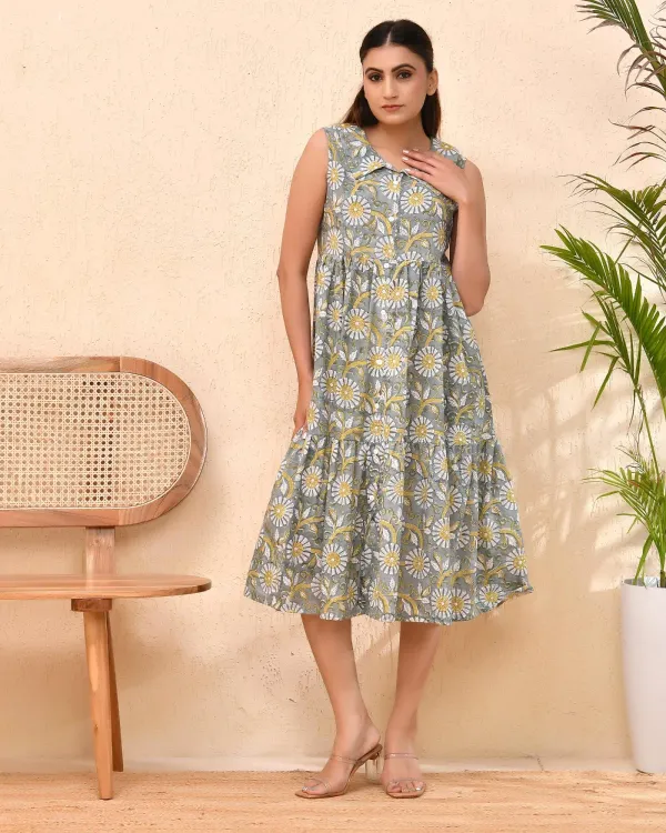 Dusty_Green_Cotton_Sleeveless_Block_Print_Midi_Dress_For_Women
