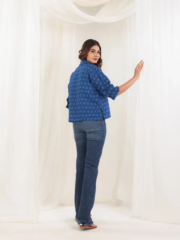 Indigo_Blue_Cotton_Relaxed_Hand_Block_Print_Shirt_Top_For_Women