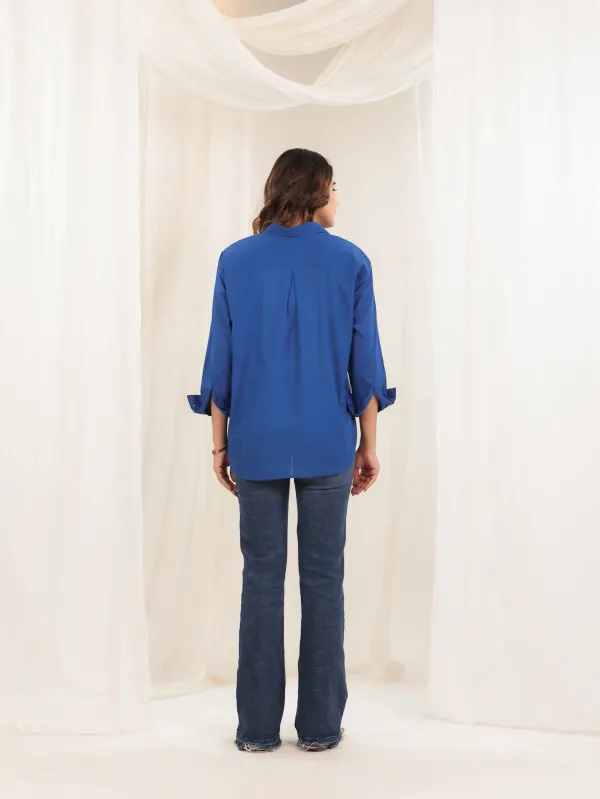 Royal_Blue_Cotton_Relaxed_Fit_Solid_Shirt_For_Women