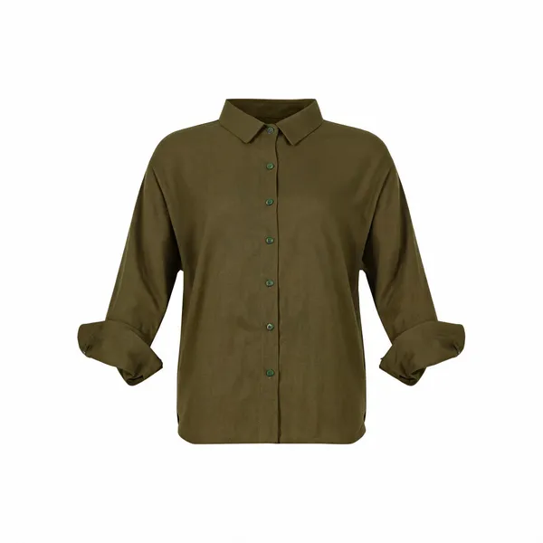 Olive_Green_Cotton_Relaxed_Solid_Shirt_For_Women