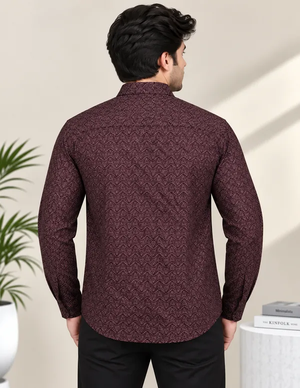Brown_Printed_Full_Sleeve_Shirt_For_Men