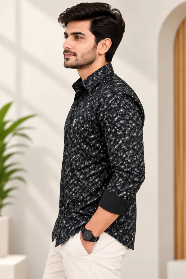 Black_Printed_Casual_Shirt_For_Men