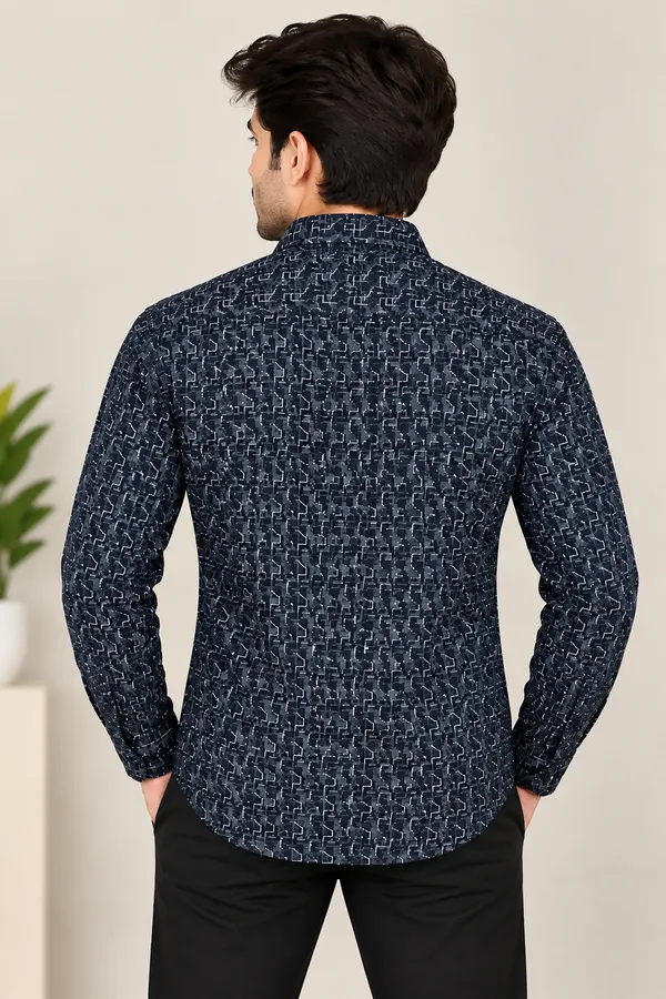 Navy_Geometric_Regular_Fit_Shirt_For_Men