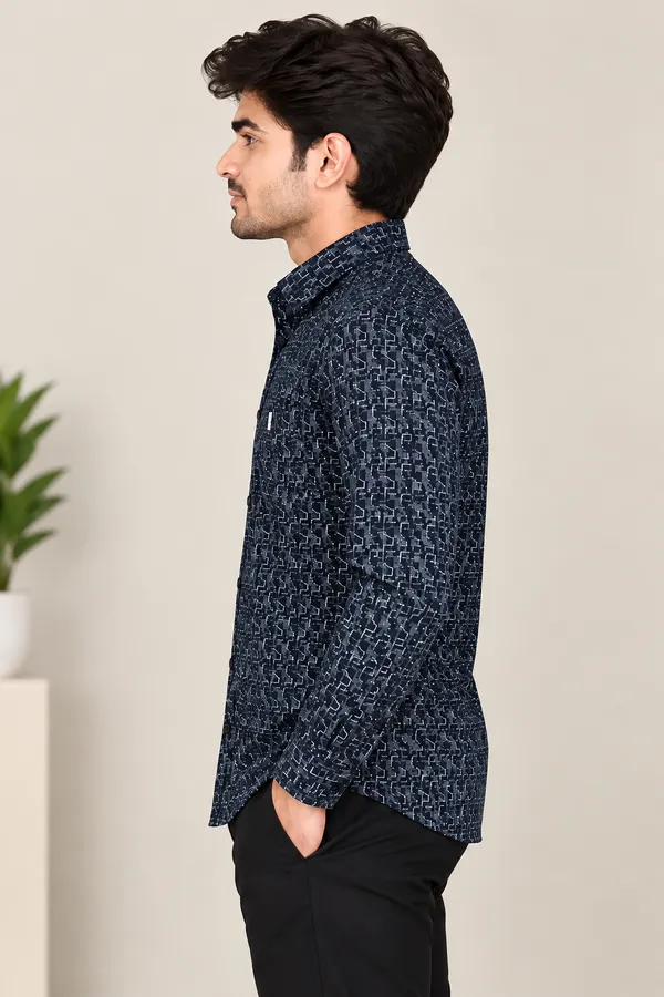 Navy_Geometric_Regular_Fit_Shirt_For_Men