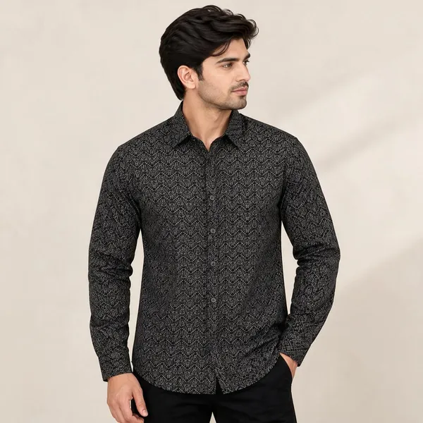 Black_Printed_Casual_Shirt_For_Men