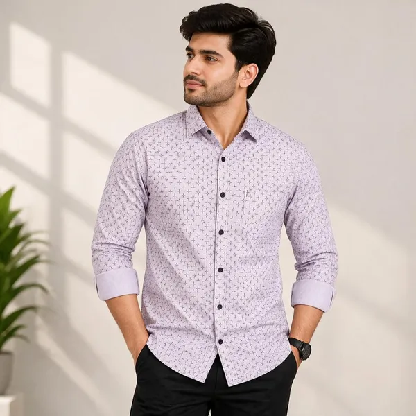 Light_Purple_Printed_Casual_Shirt_For_Men